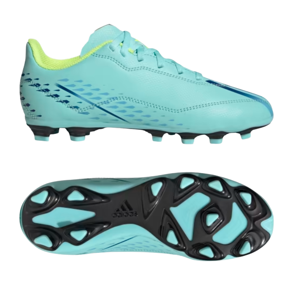 Adidas X Speedportal.4 FxG Football shoes, Aqua/Power Blue/Solar Yellow, side view