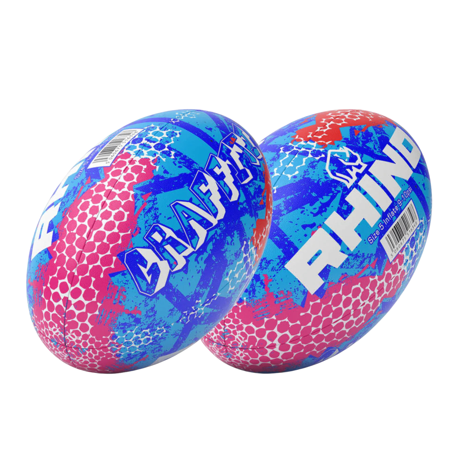 Rhino Graffiti Rugby Ball - Blue by Central Sports UK