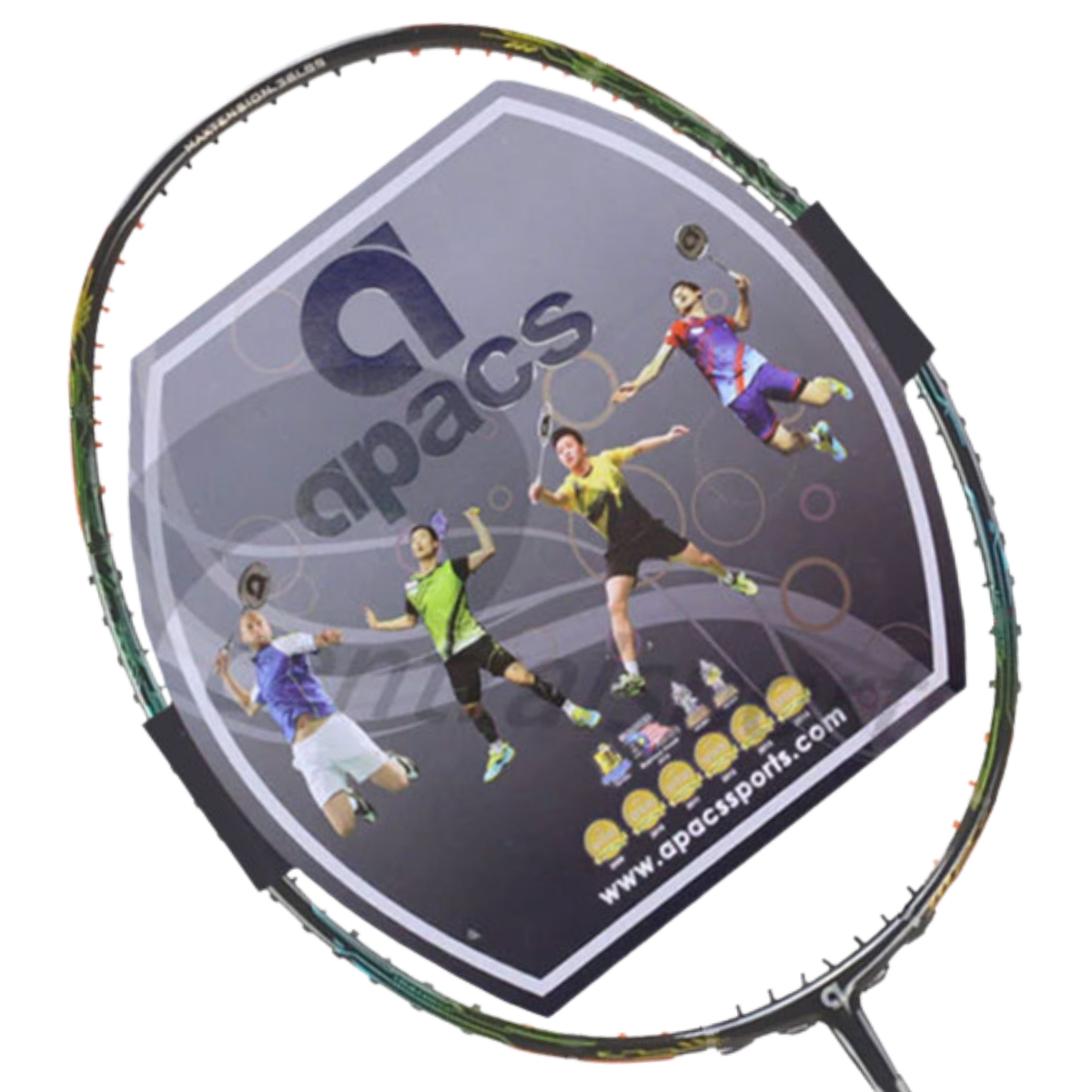 Apacs Fantala Pro 101 Badminton Racket (Unstrung), Black, front view