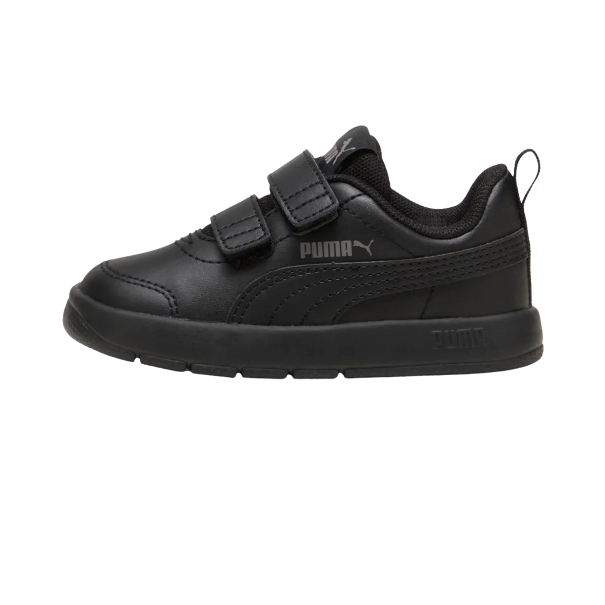 Puma Courtflex V3 Shoe Kids, Black/Cast Iron, front view