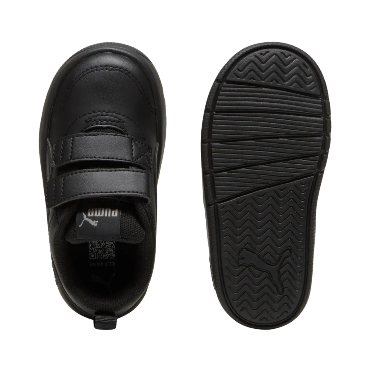 Puma Courtflex V3 Shoe Kids, Black/Cast Iron, close-up detail