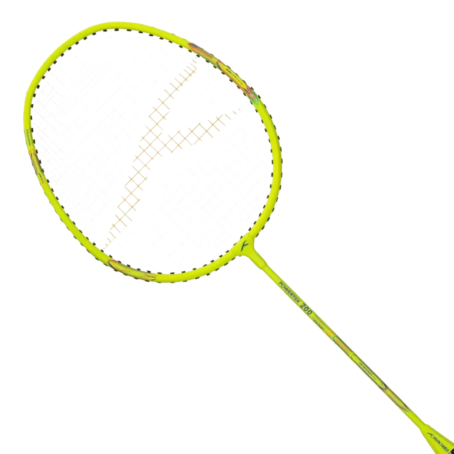 Hundred Powertek 200 2U Badminton Racket - Neon Green Badminton Rackets Hundred