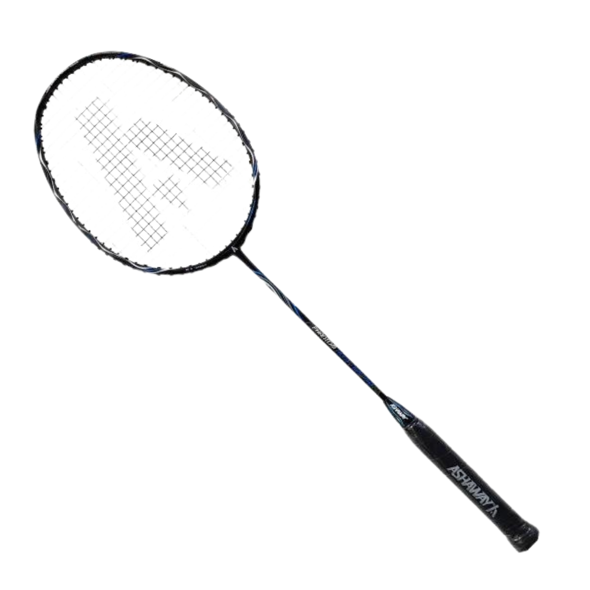 Ashaway Phantom Helix NWP Badminton Racket, Black/Blue, back view