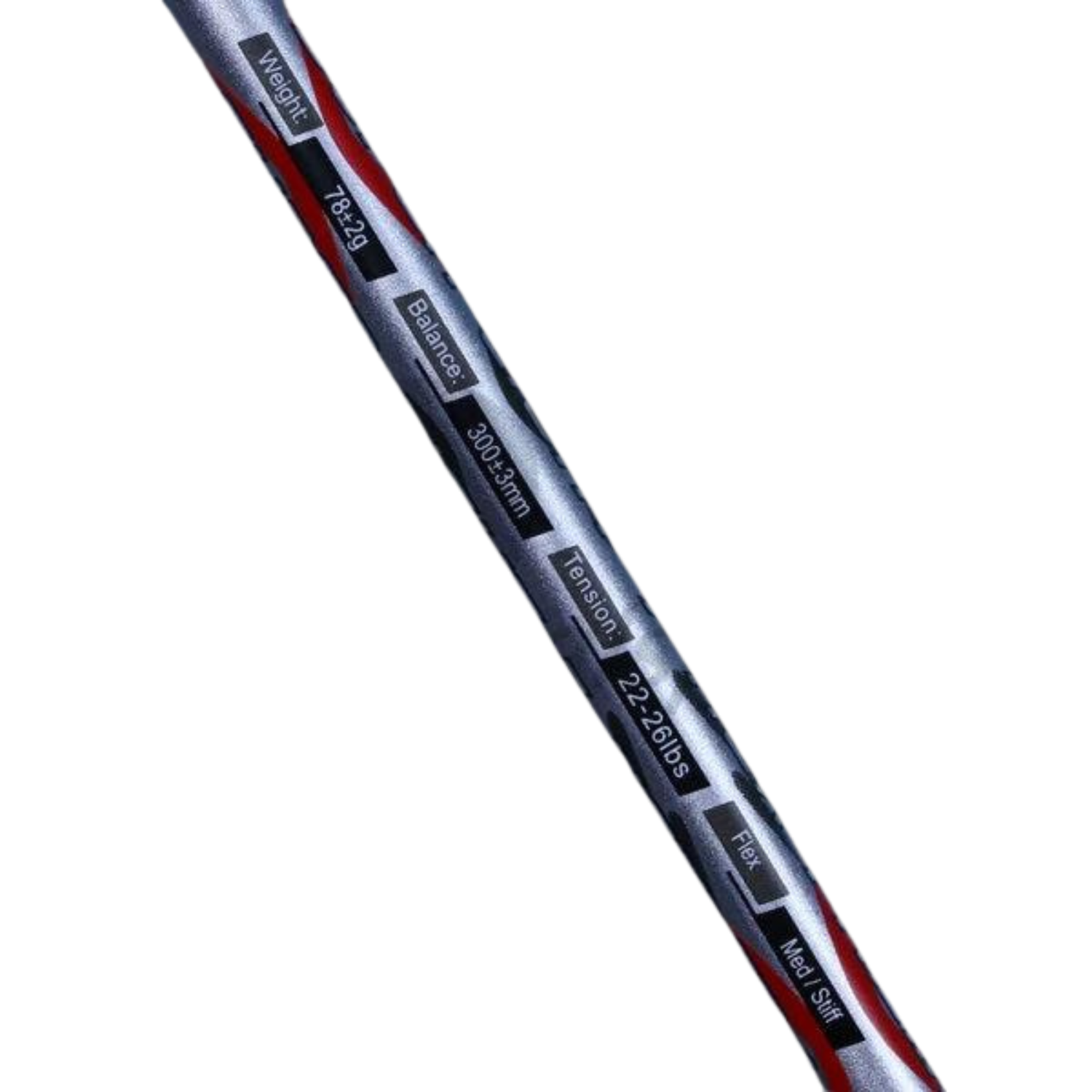 Ashaway Superlight 7 Hex Badminton Racket - Silver/Red Badminton Rackets Ashaway
