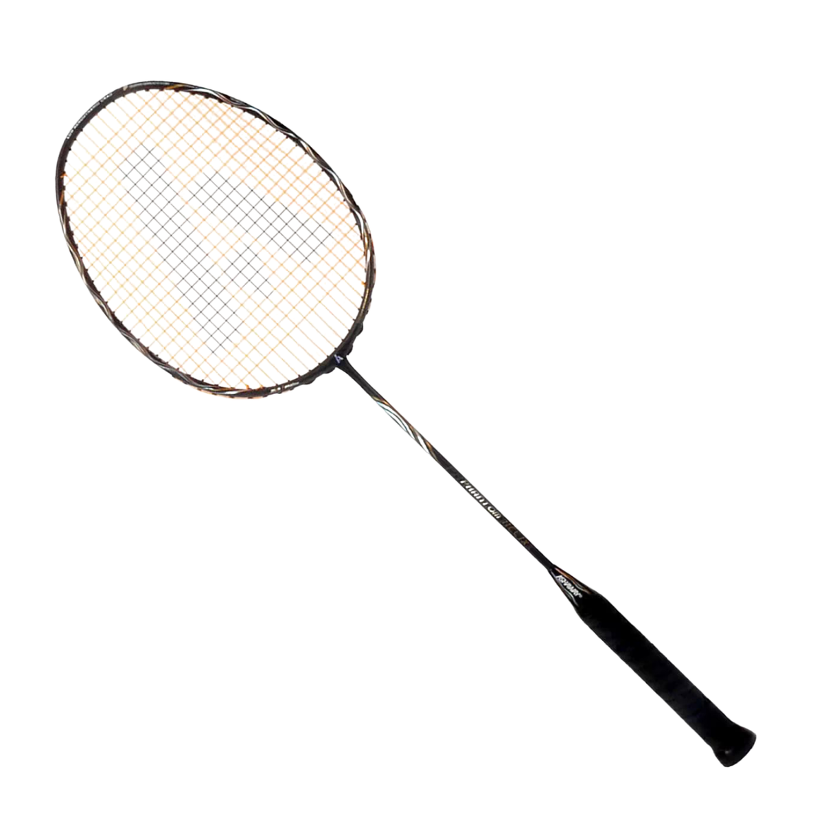 Ashaway Phantom Helix Badminton Racket, Black/Gold, back view