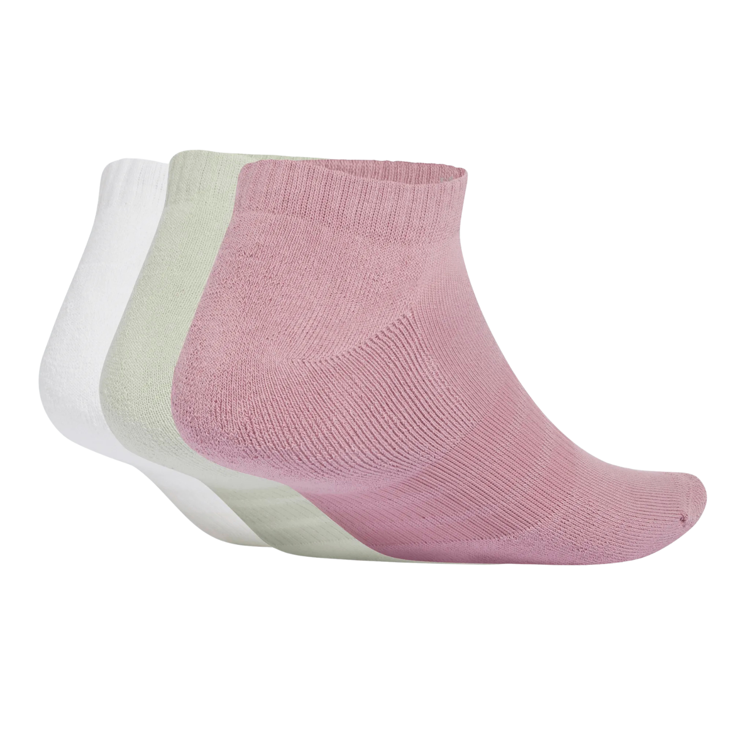 Adidas Cushioned Essentials Low 3 Pack Socks Unisex - Mauve/White/Green KQ6754 Clothing Adidas