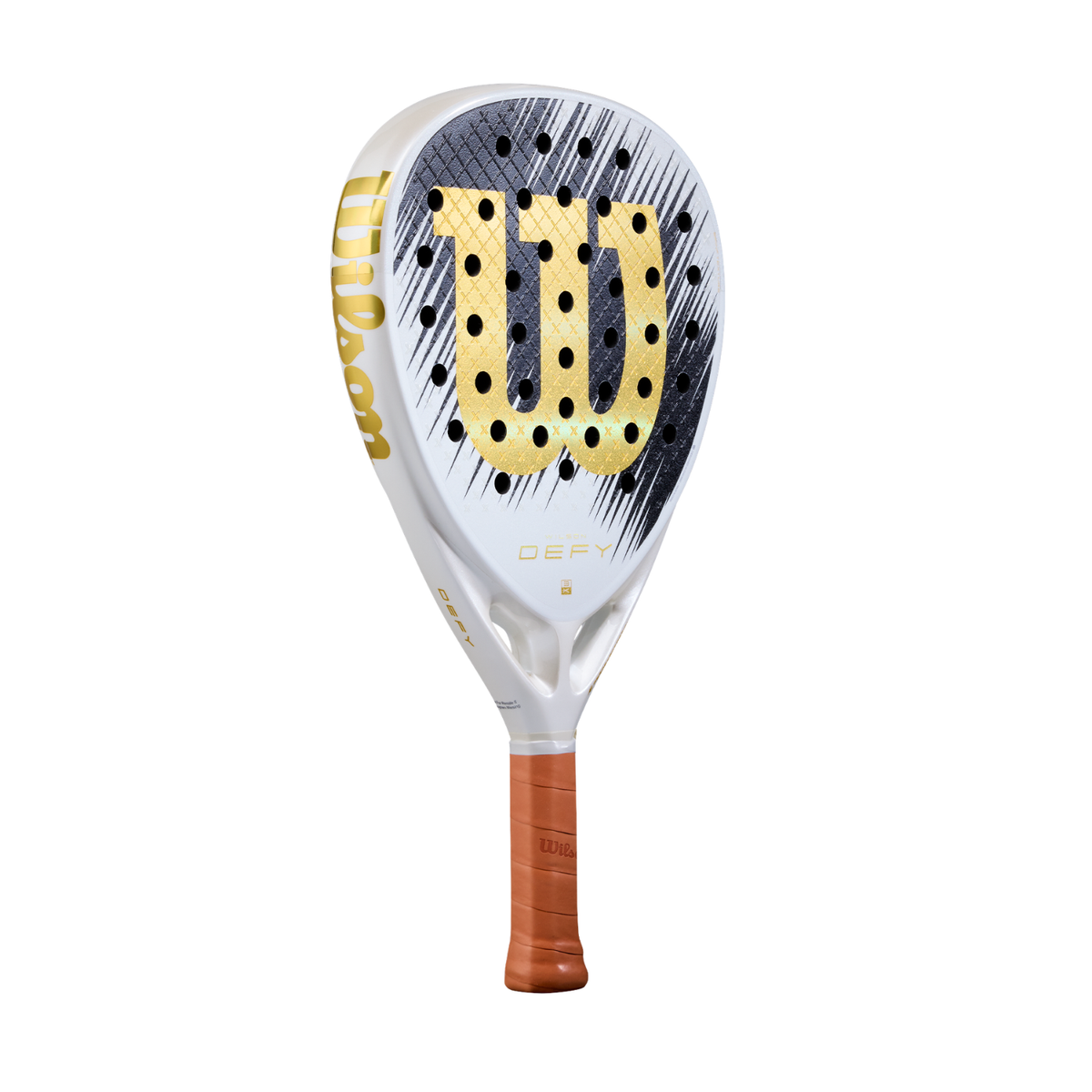 Wilson Defy V1 SE 2026 Padel Racket, White/Gold, back view