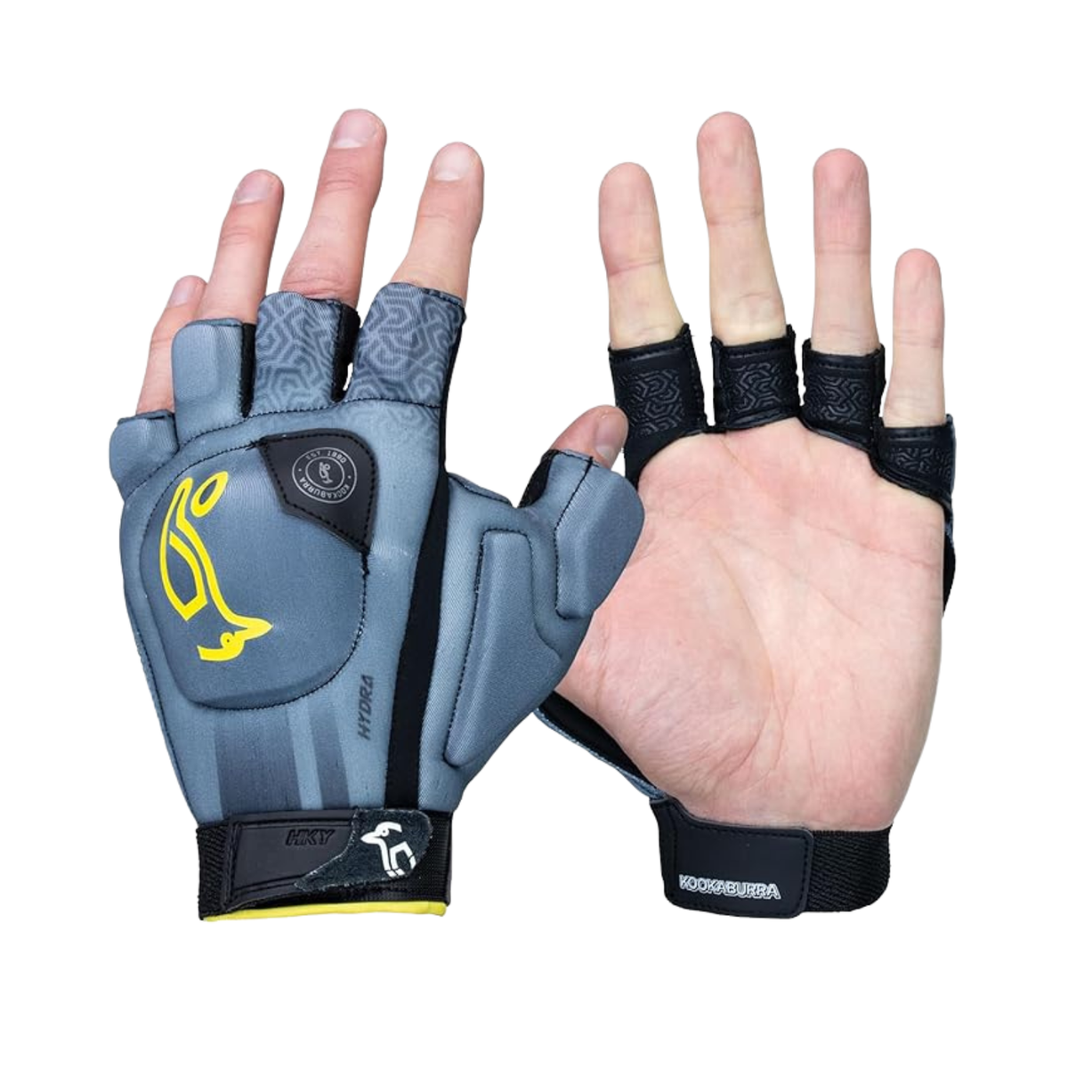Kookaburra Hydra Handguards & Gloves, Grey, front view
