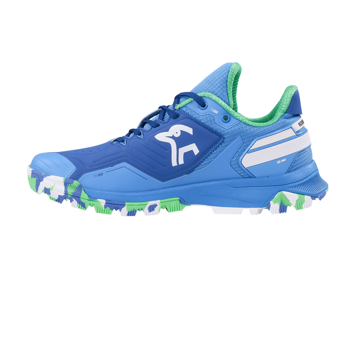 Kookaburra Apollo Hockey Shoes, Blue, back view