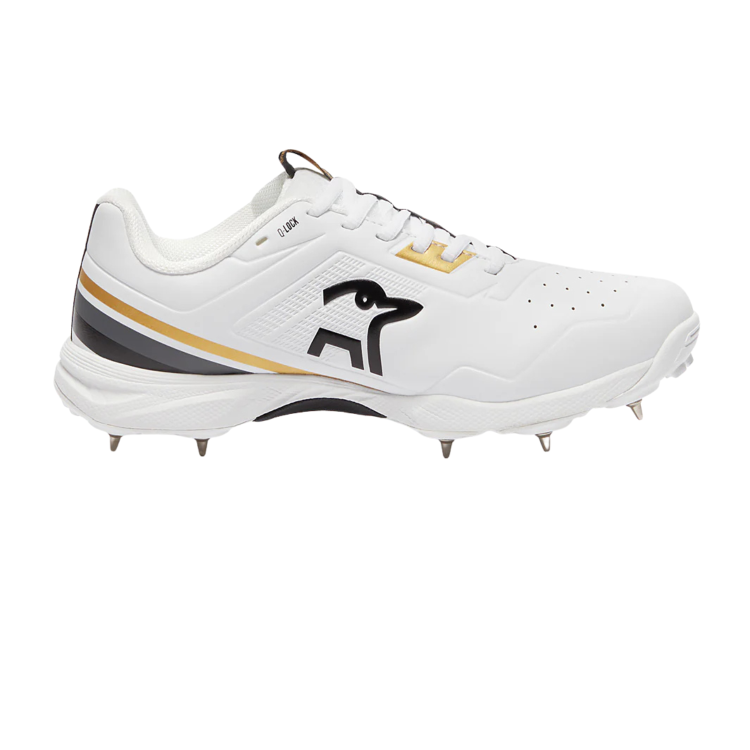Kookaburra KC 3.0 Cricket Spikes - White/Gold White Gold Cricket Shoes Kookaburra