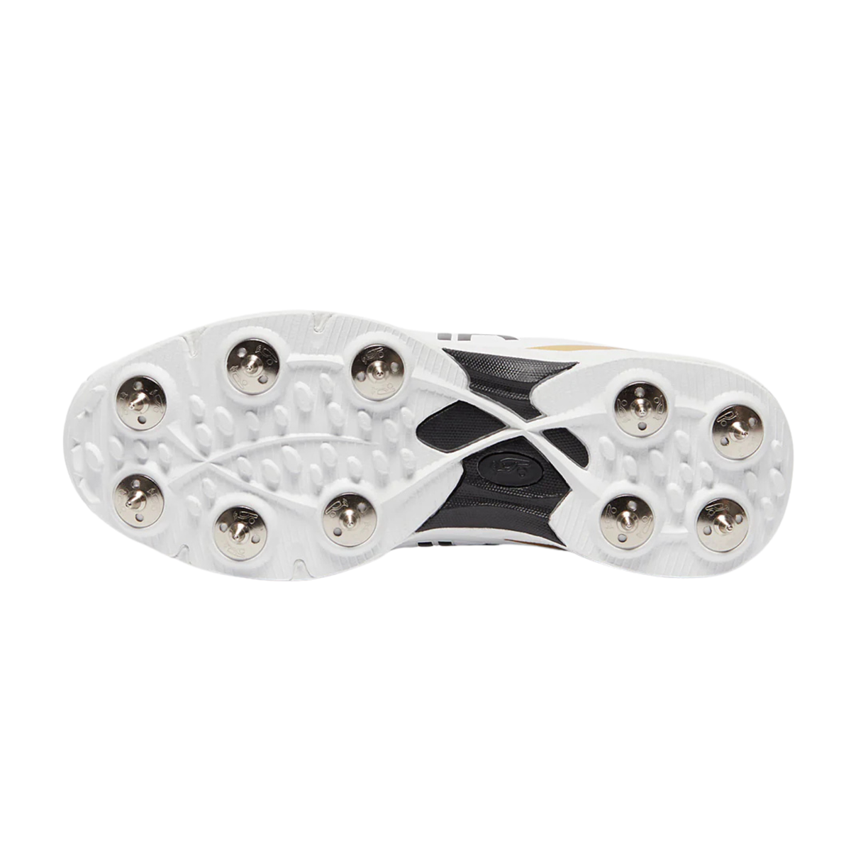 Kookaburra KC 3.0 Cricket Spikes - White/Gold Cricket Shoes Kookaburra