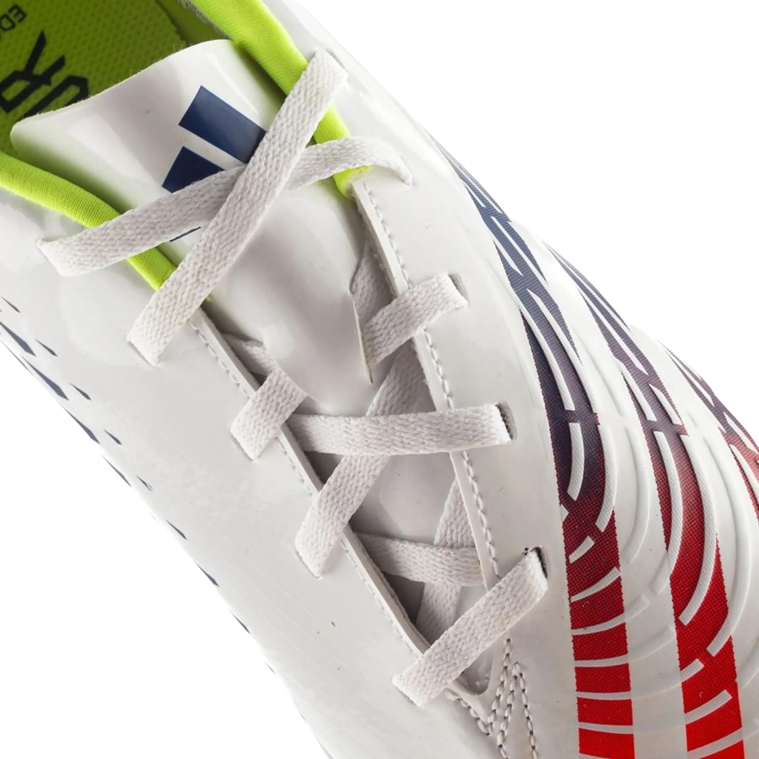 Adidas Predator Edge 4 TF Football Boots Unisex - White/Solar Yellow/Power Blue Football Boots Adidas