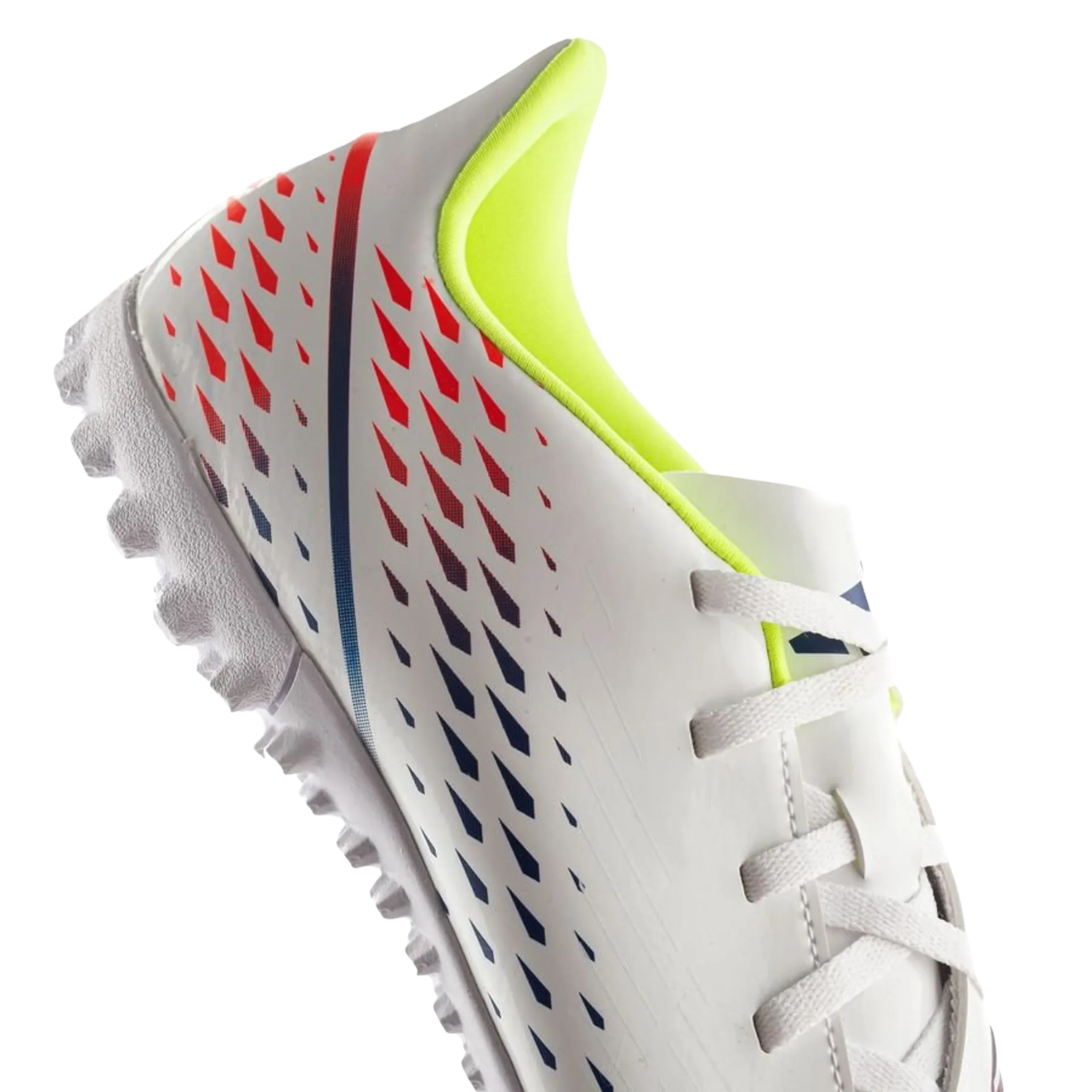 Adidas Predator Edge 4 TF Football Boots Unisex - White/Solar Yellow/Power Blue Football Boots Adidas