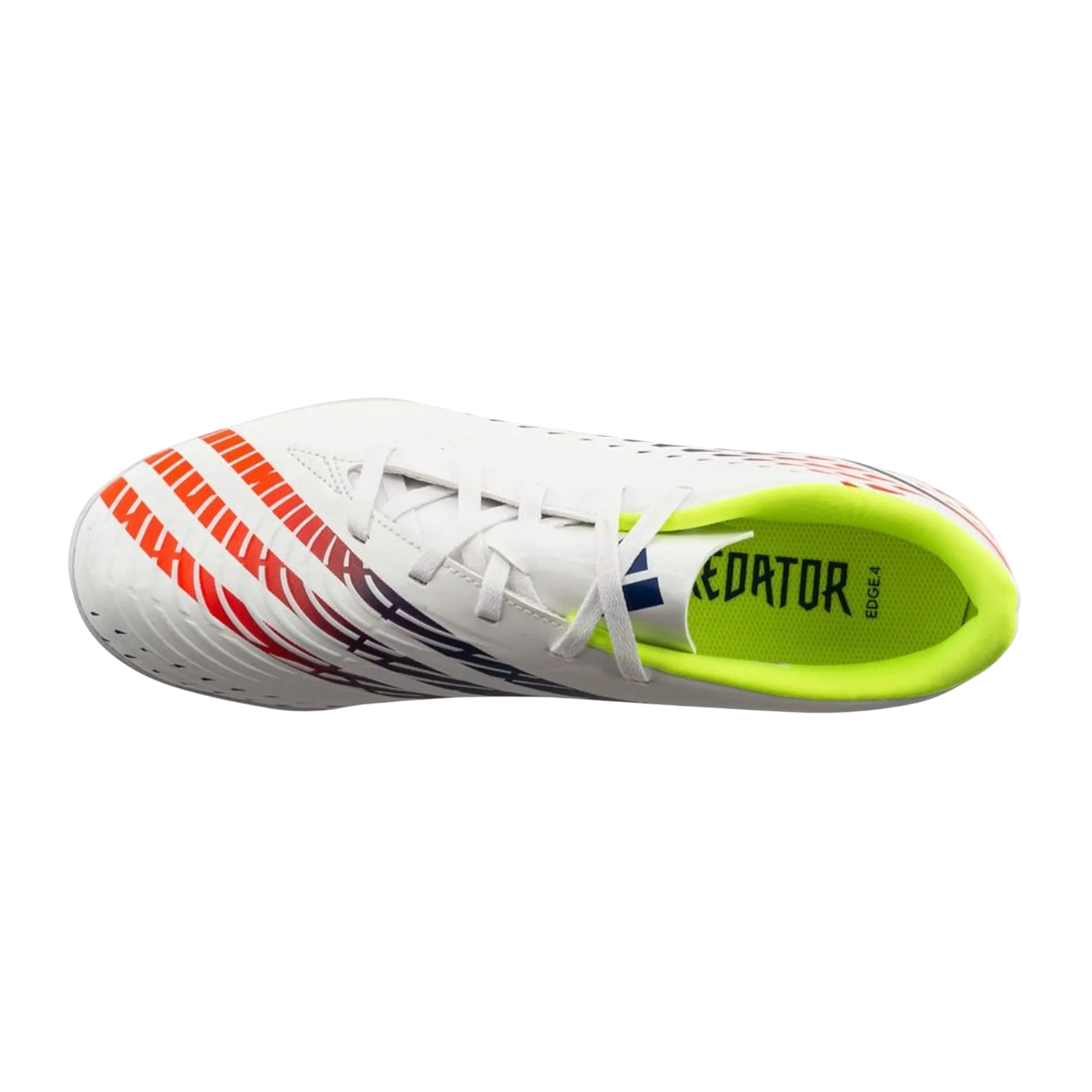 Adidas Predator Edge 4 TF Football Boots Unisex - White/Solar Yellow/Power Blue Football Boots Adidas