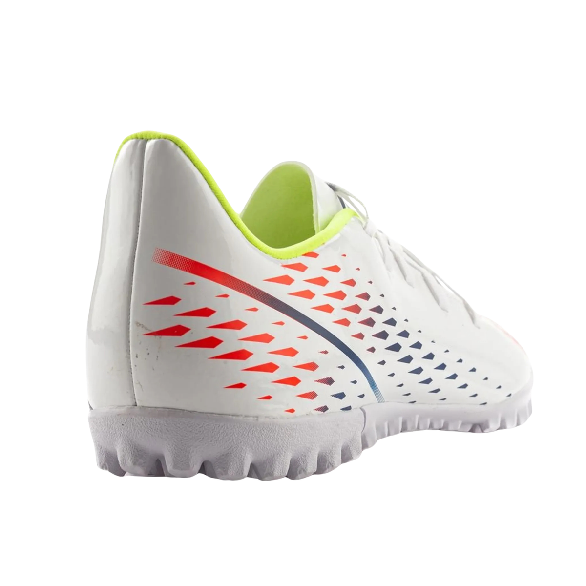 Adidas Predator Edge 4 TF Football Boots Unisex, White/Solar Yellow/Power Blue, back view