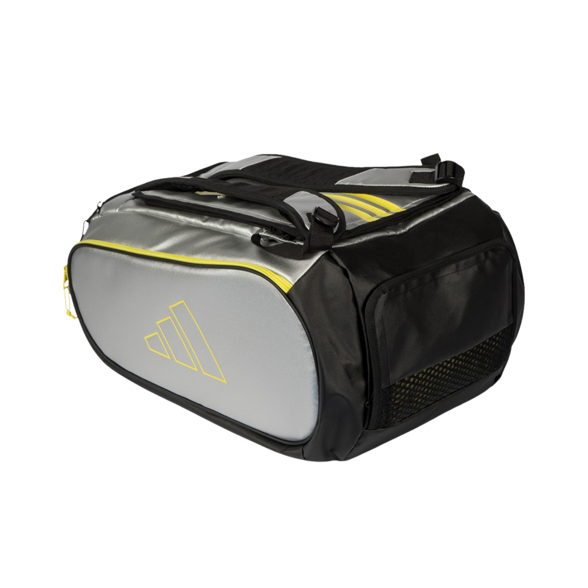 Adidas Tour Silver 2026 Racket Bag, Silver/Lime, back view