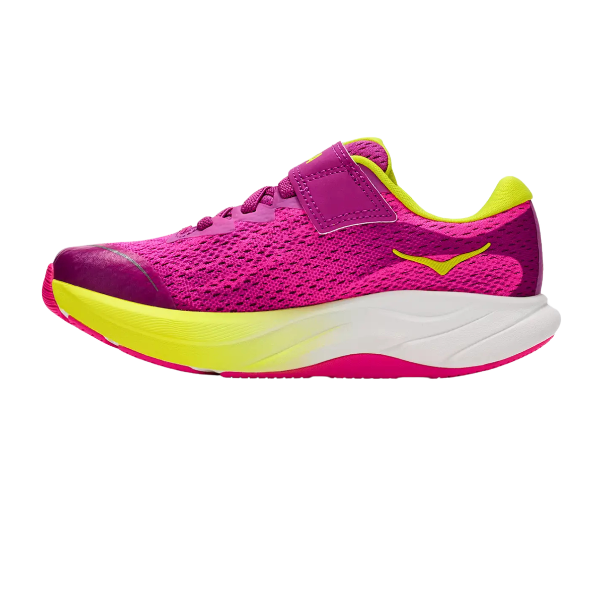 Hoka Rincon 4 Running Shoe Kids, Fuchsia, back view
