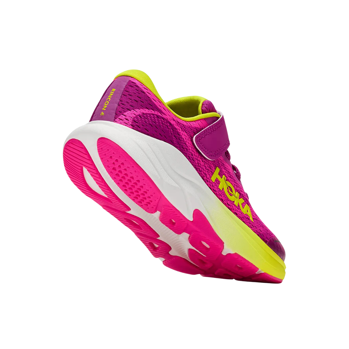 Hoka Rincon 4 Running Shoe Kids, Fuchsia, close-up detail