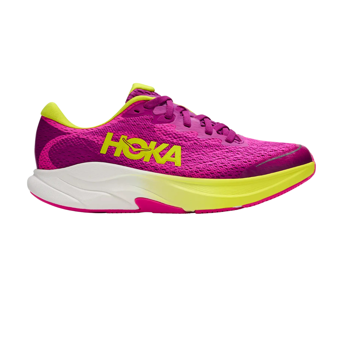 Hoka Rincon 4 Running Shoe Junior, Fuchsia, front view