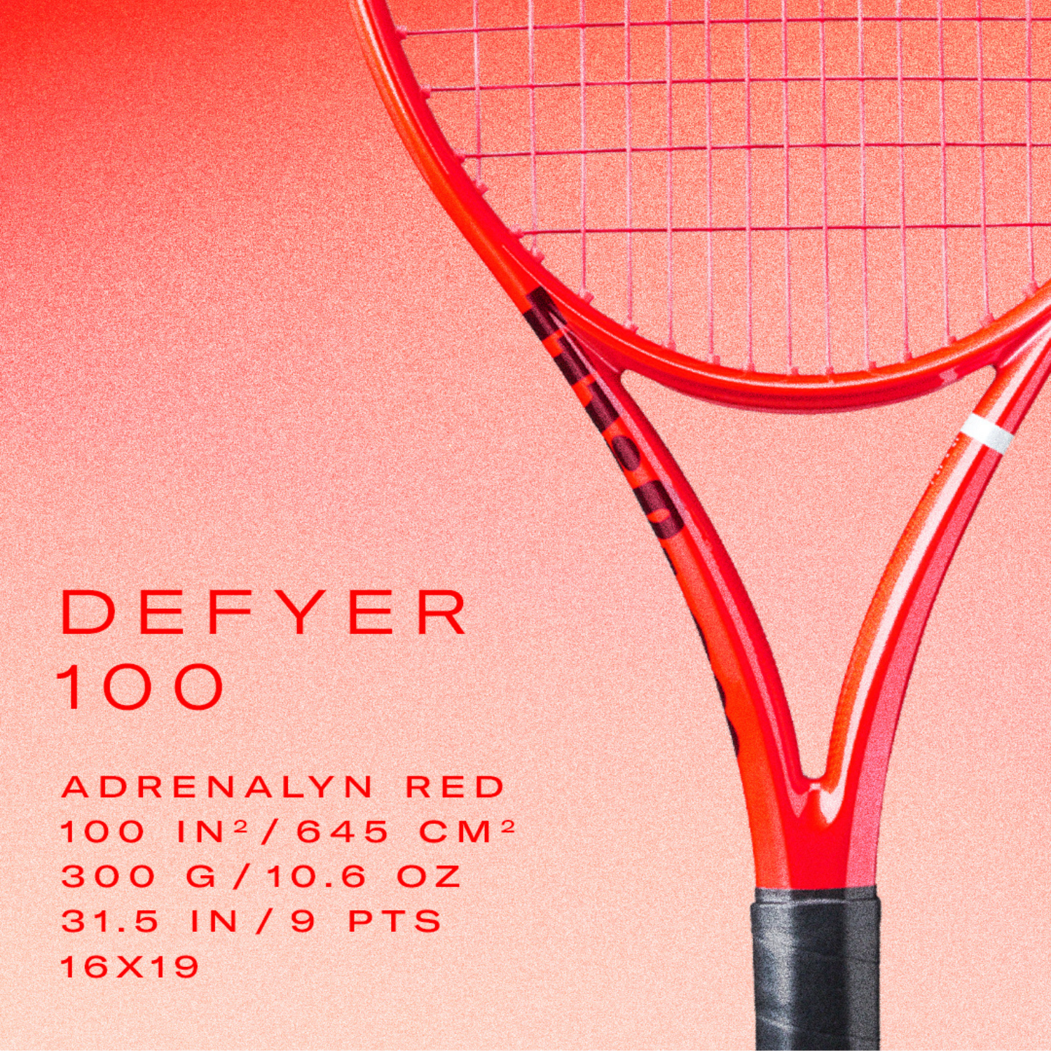 Wilson Defyer 100 V1 Redline Concept Edition 2026 Tennis Unstrung Racket 300g - Adrenalyn Red Tennis Rackets Wilson