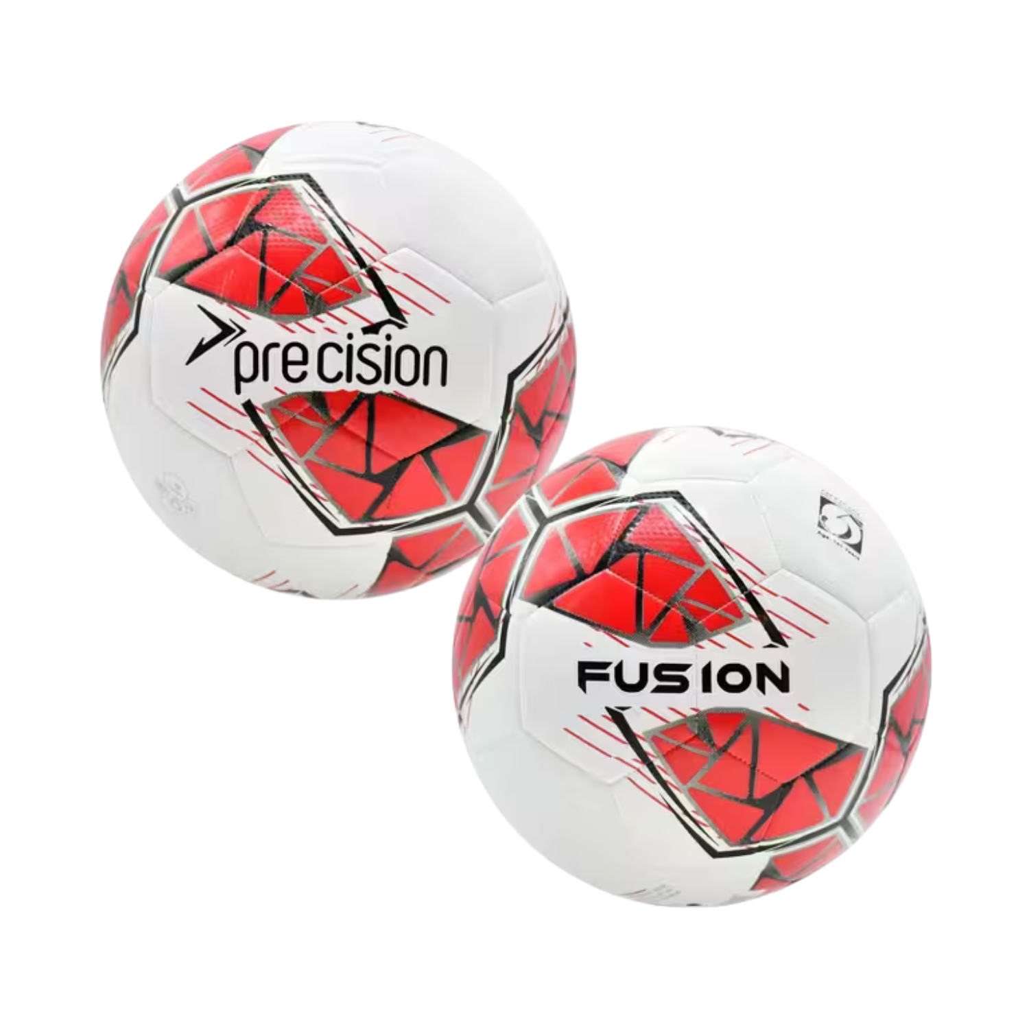 Precision Fusion Fifa Basic Training Ball - White/Red/Grey/Black Footballs Precision