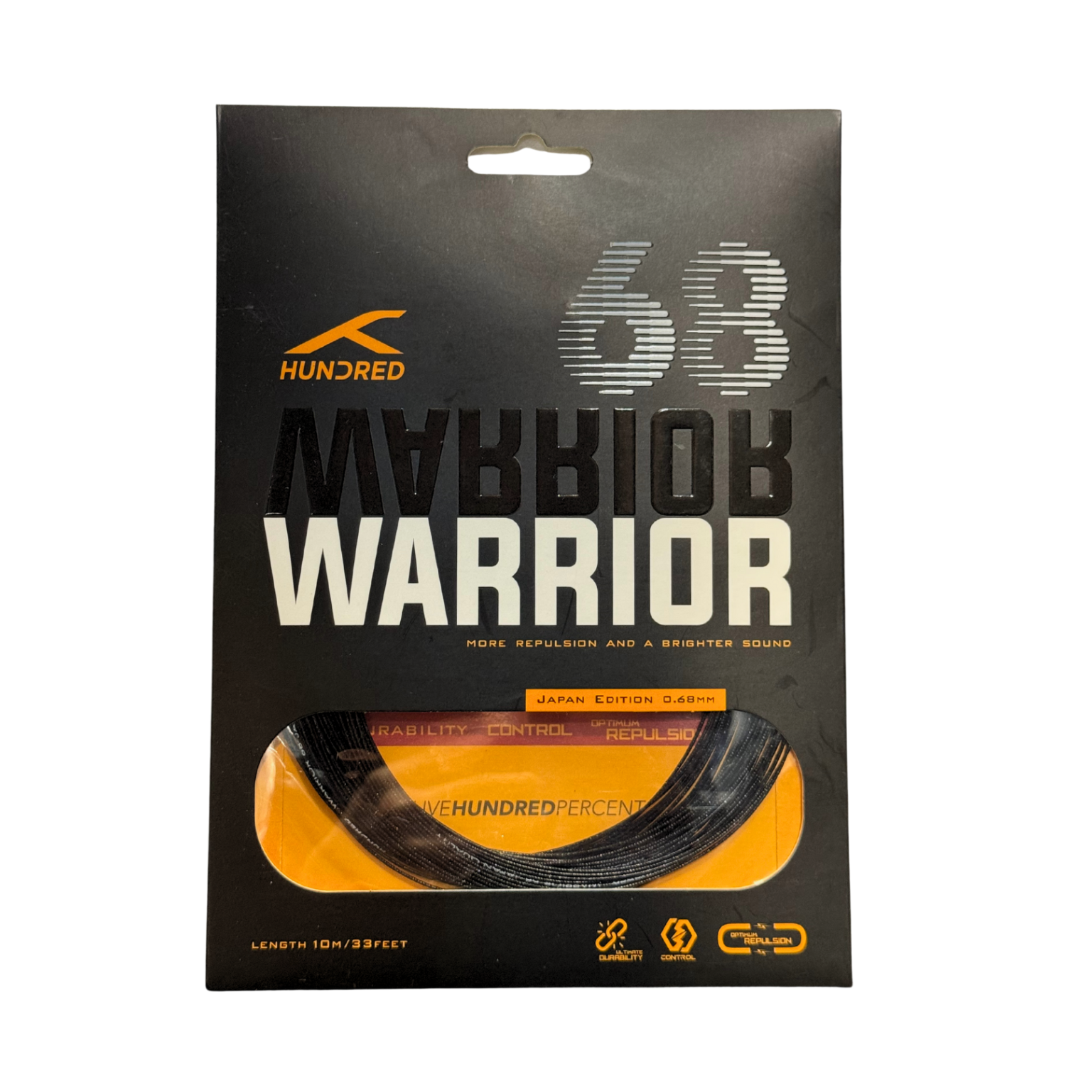 Hundred 68 Warrior Badminton String (0.68mm) - Graphite Black Graphite Black 10m Set String (Packs) Hundred
