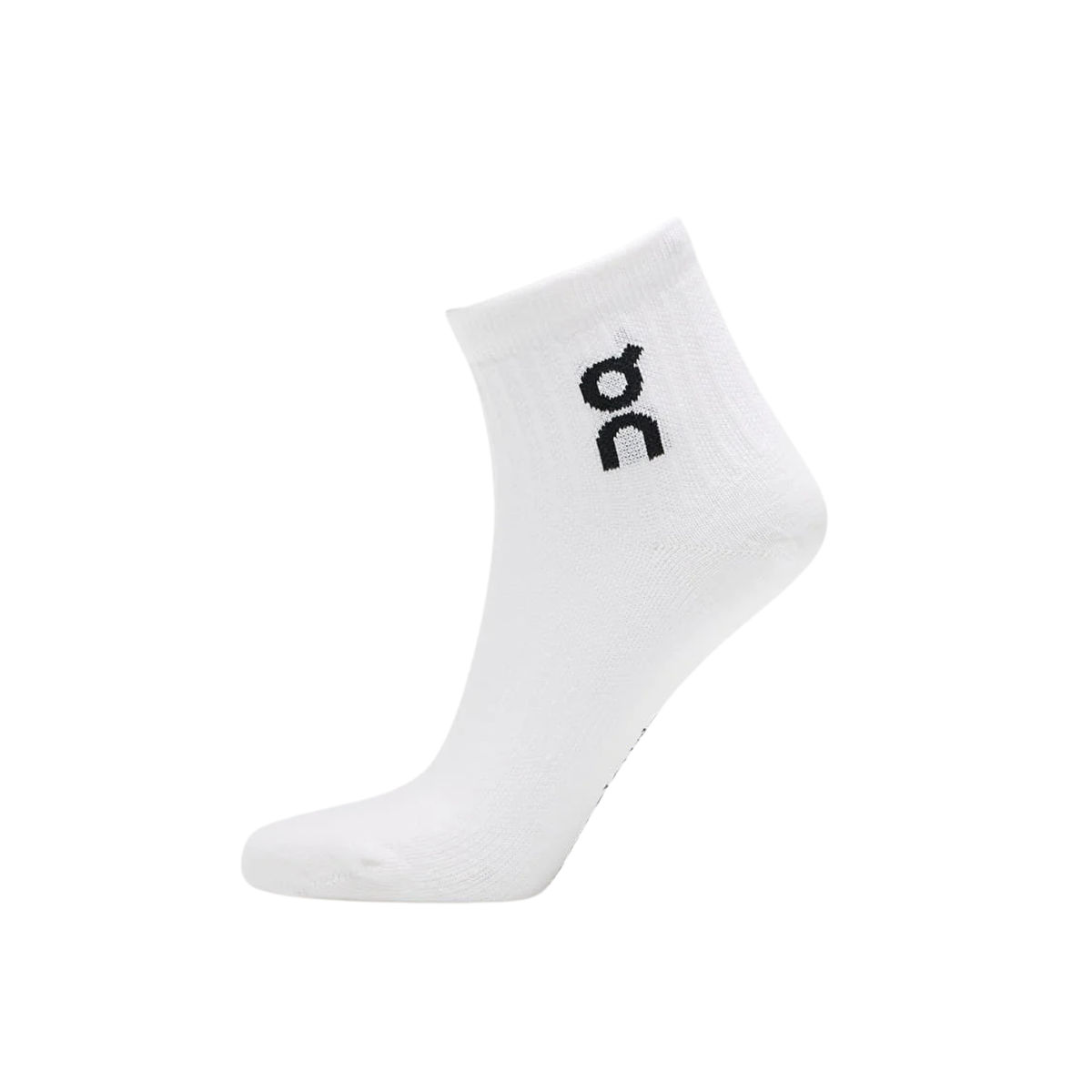 On Running Logo Sock Mid 3 Pack Unisex, White, back view