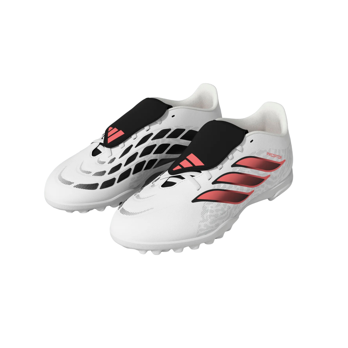 Adidas Predator Club Fold-Over Tongue turf boots, White/Red/Black, detail view