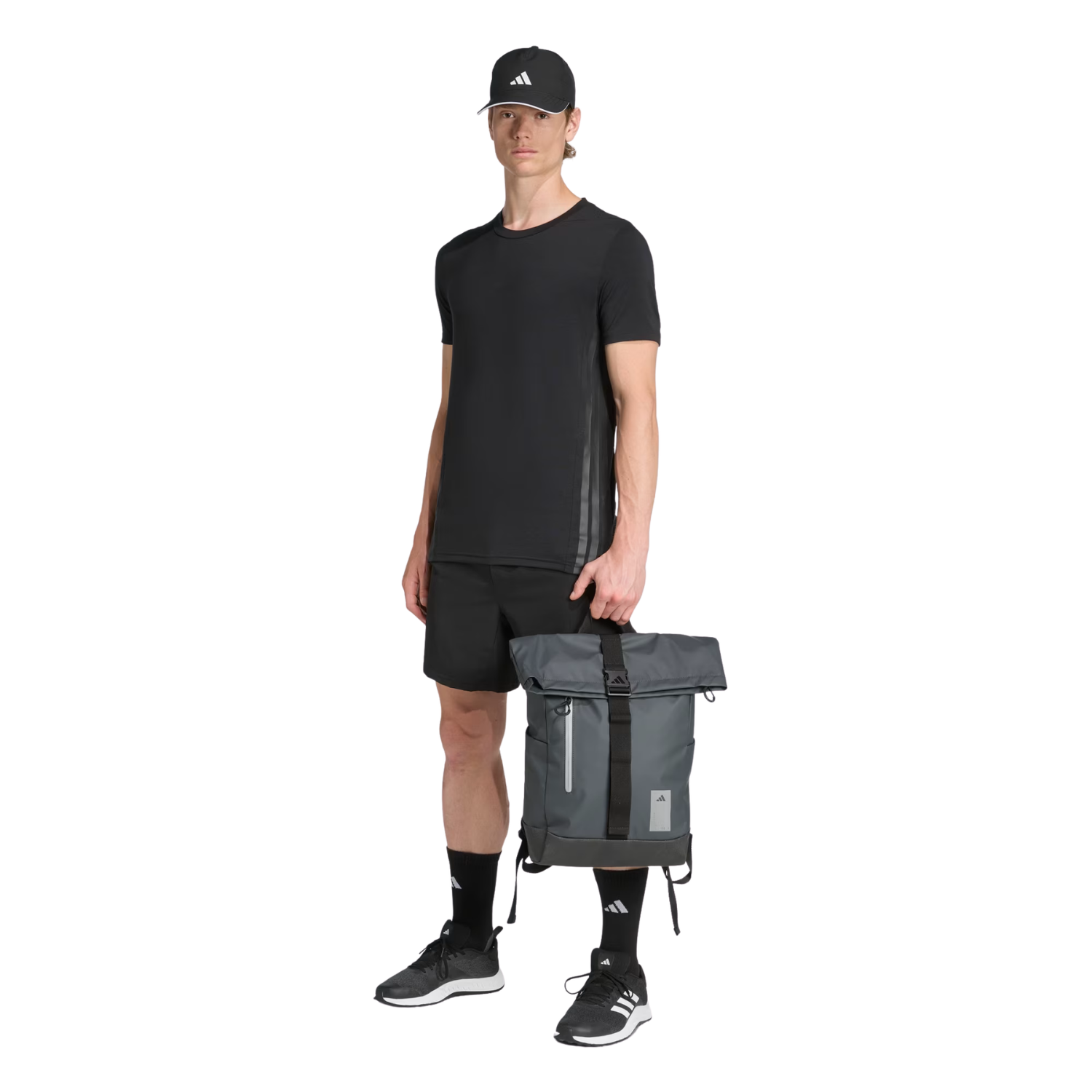 Adidas Hybrid Backpack Rolltop - Carbon/Black