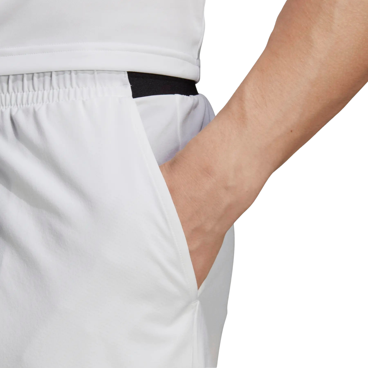Adidas Club SW Shorts Men, White, close-up detail
