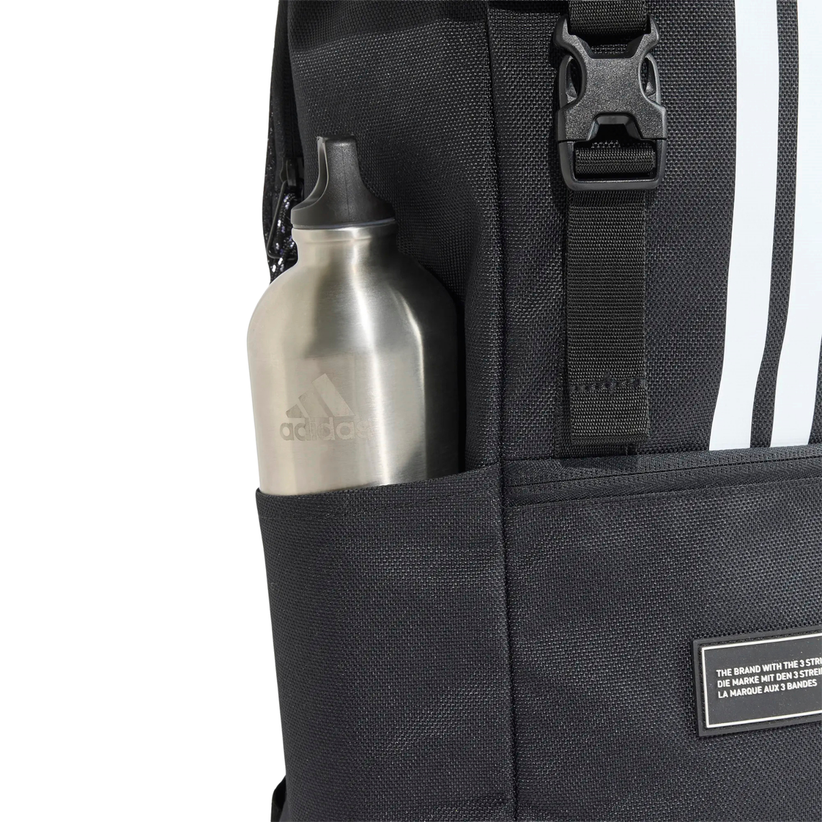 Adidas 3 Stripes Flap Backpack - Black Luggage Adidas