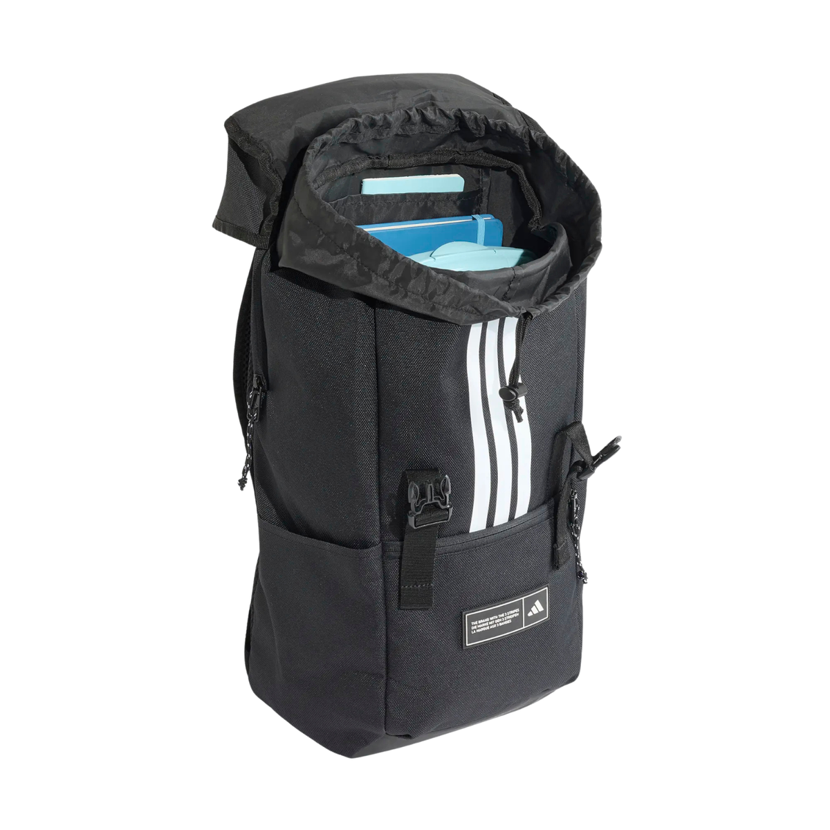 Adidas 3 Stripes Flap Backpack - Black Luggage Adidas