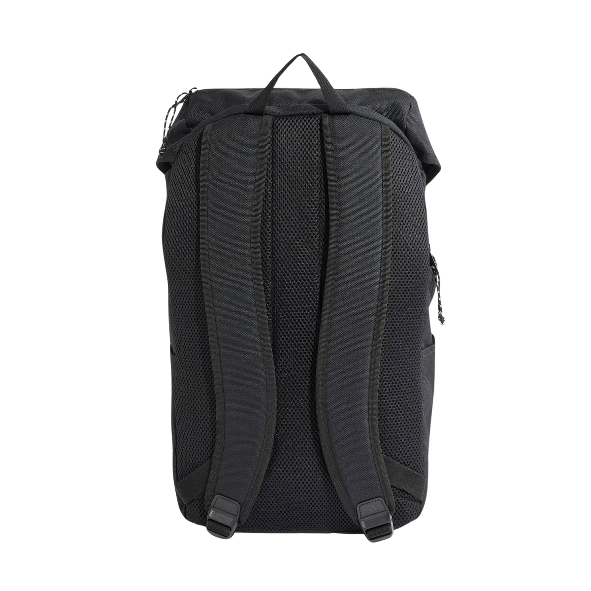 Adidas 3 Stripes Flap Backpack, Black, back view