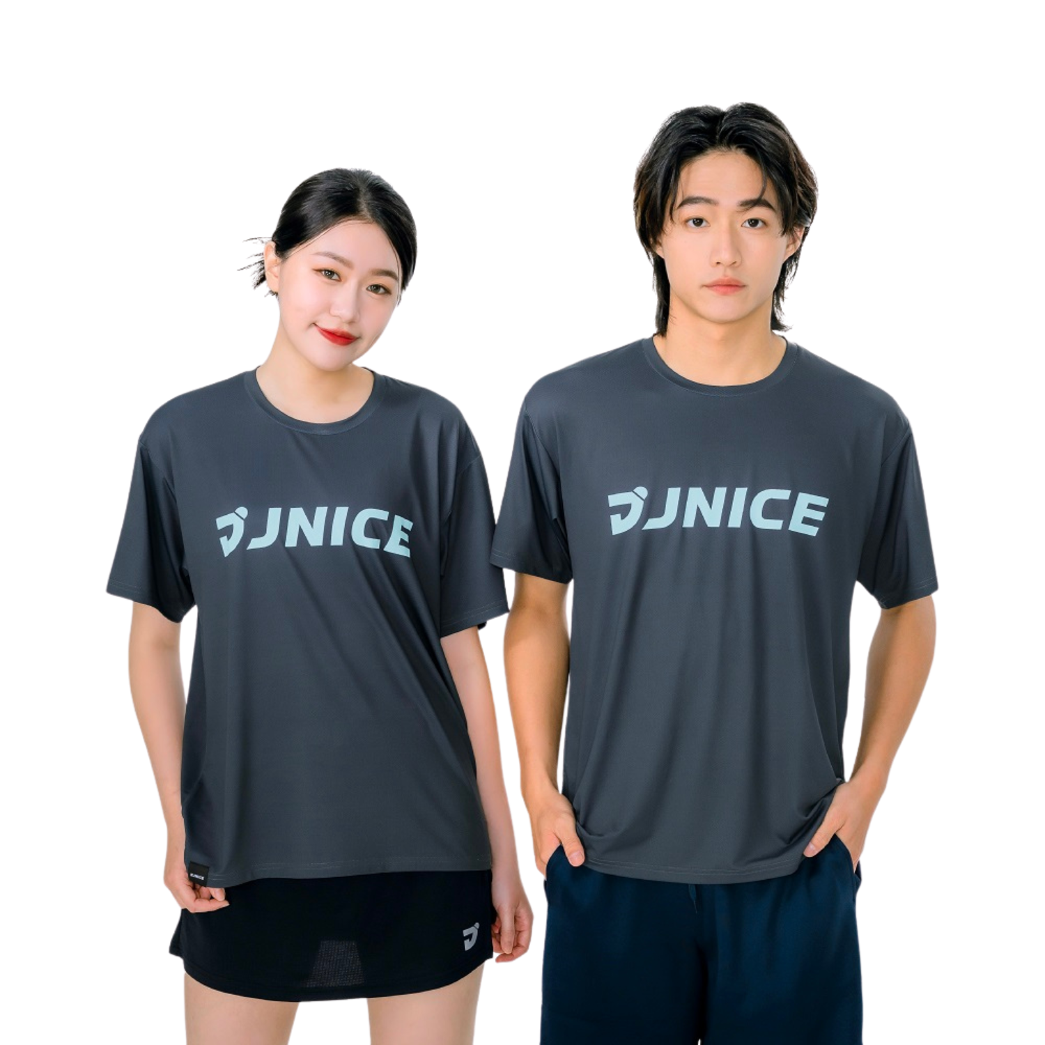 Jnice Logo Sports Training Tee Unisex - Grey Clothing Jnice