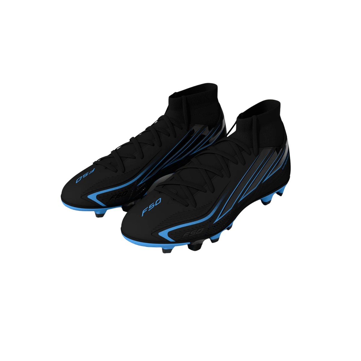 Adidas F50 Hyperfast Club Mid FG/MG Football Boots - Black (KJ3410) Football Boots Adidas