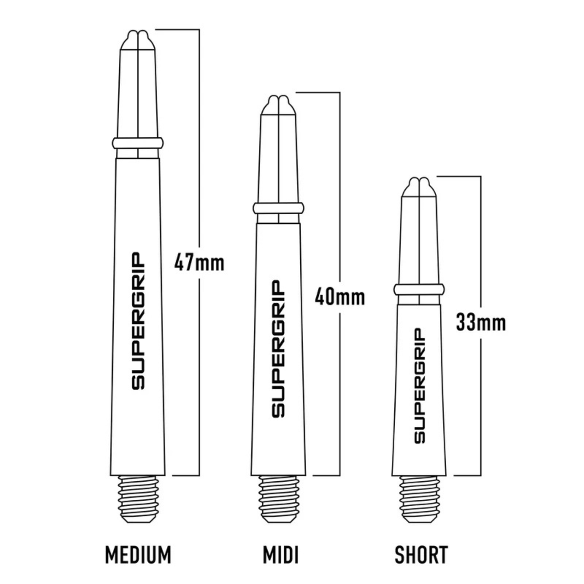 Harrows Supergrip Medium Shaft -Black/Gold Darts Harrows