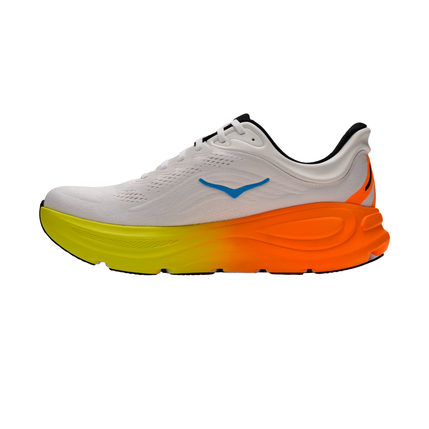Hoka Bondi 9 Running Shoe Men - White/Neon Tangerine Running Shoes Hoka