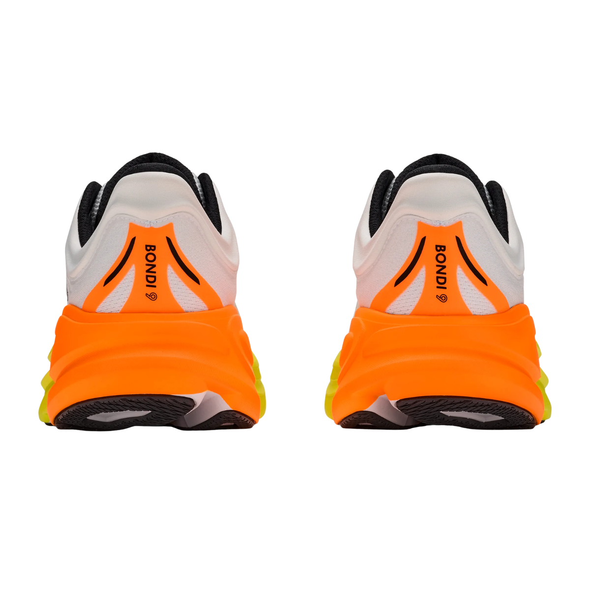 Hoka Bondi 9 Running Shoe Men - White/Neon Tangerine Running Shoes Hoka