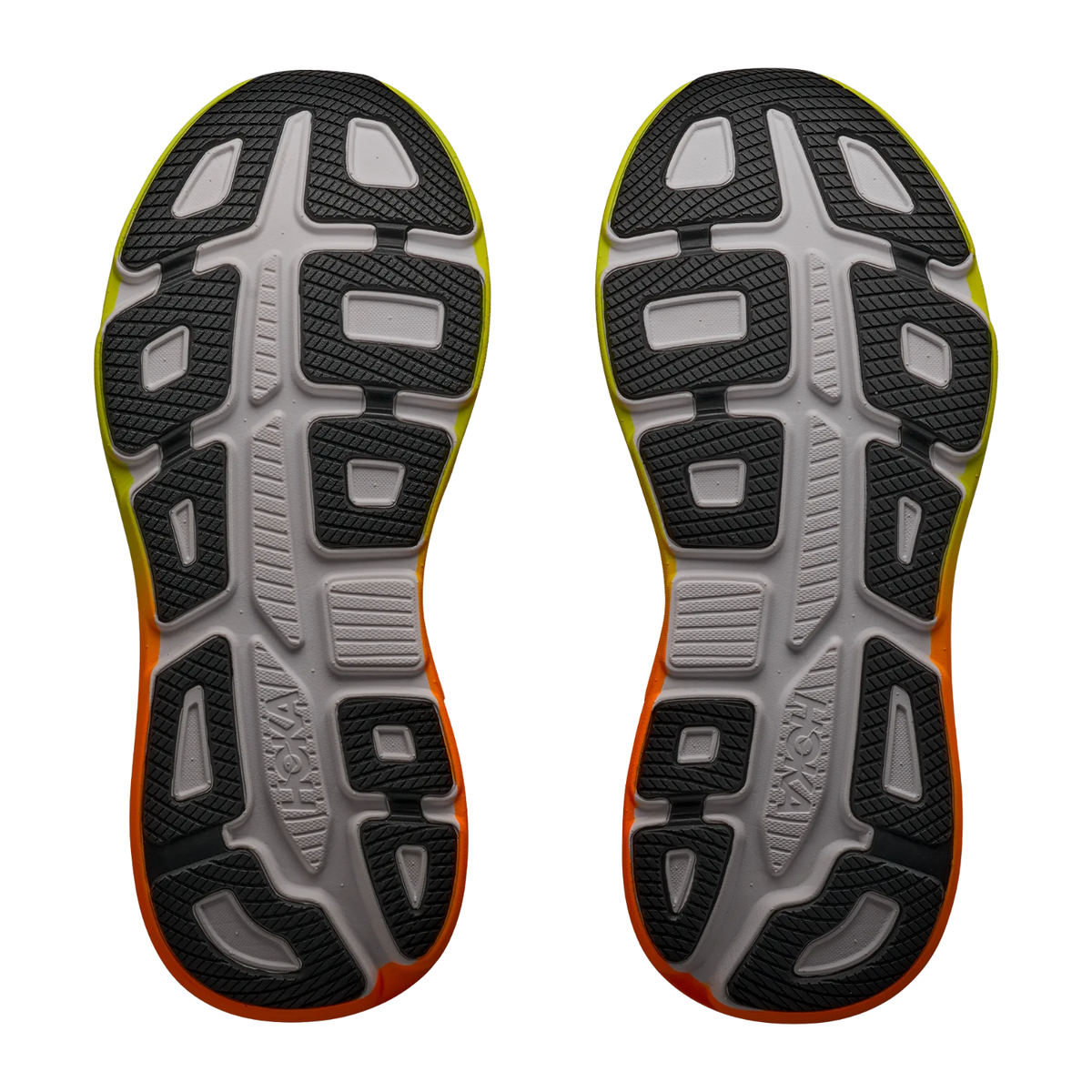 Hoka Bondi 9 Running Shoe Men - White/Neon Tangerine Running Shoes Hoka