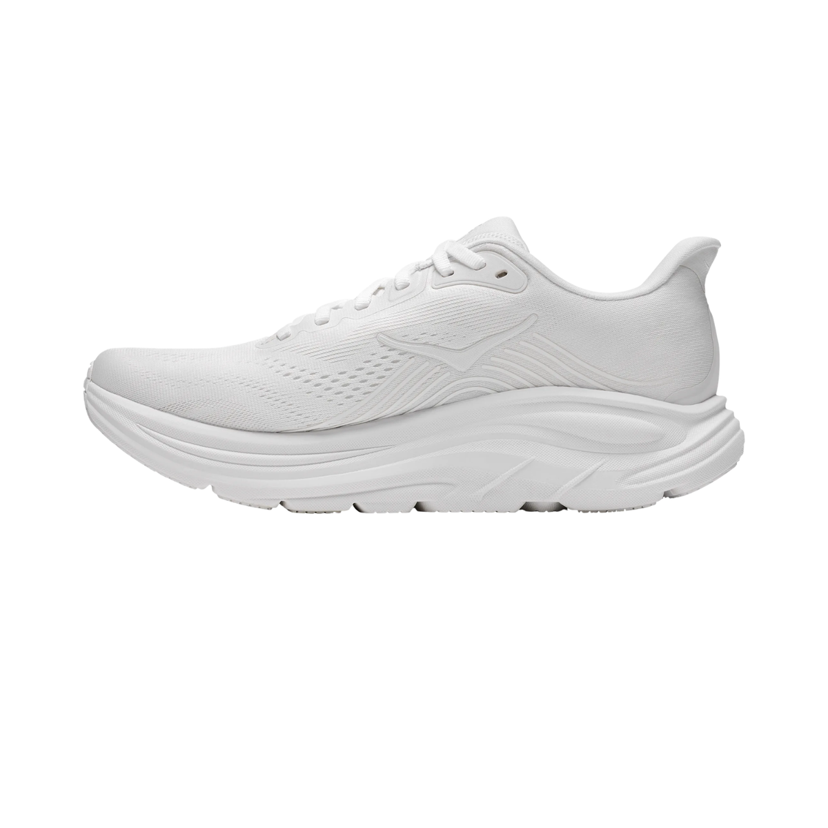 Hoka Clifton 11 Women's Running Shoes, White/White, back view