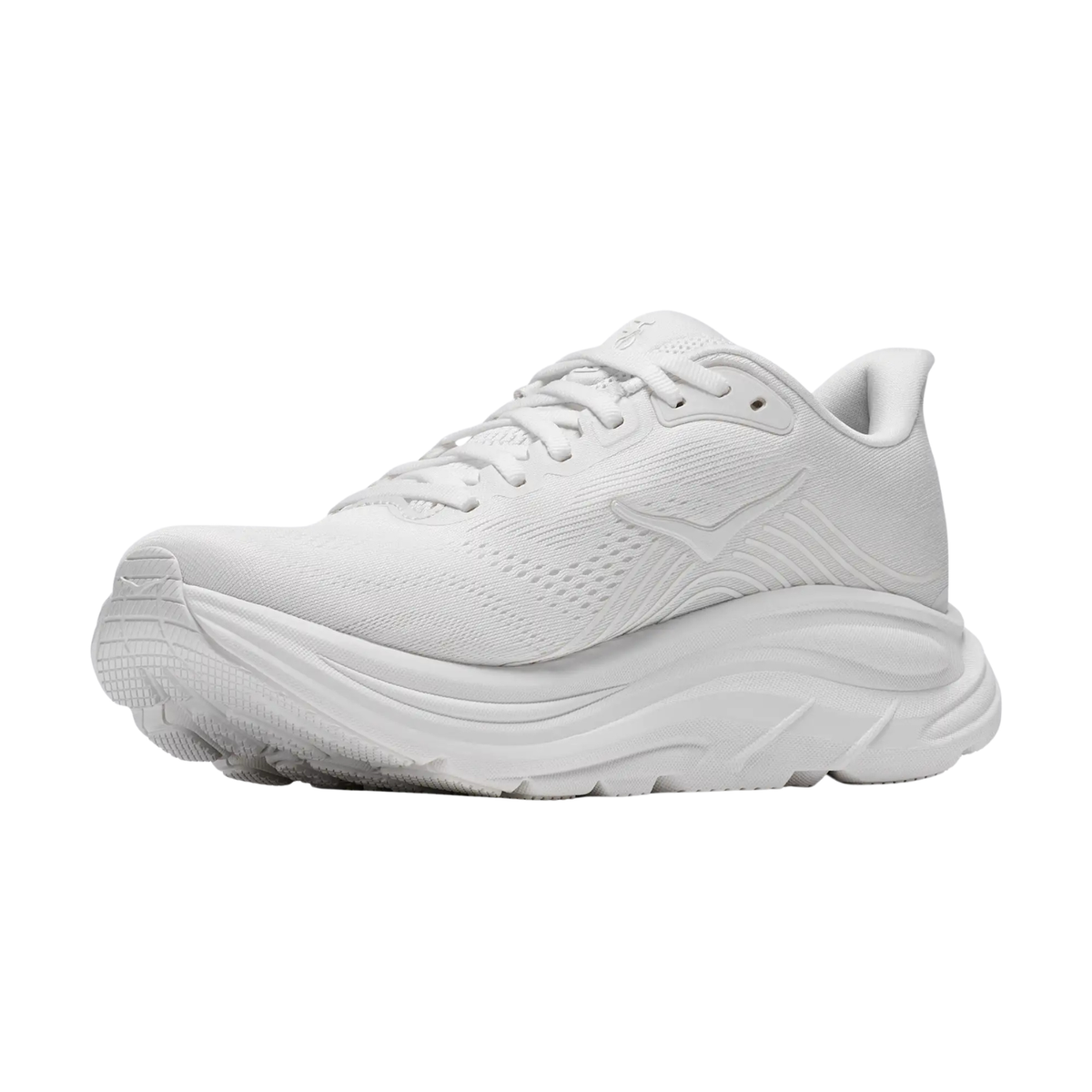 Hoka Clifton 11 Women's Running Shoes, White/White, side view