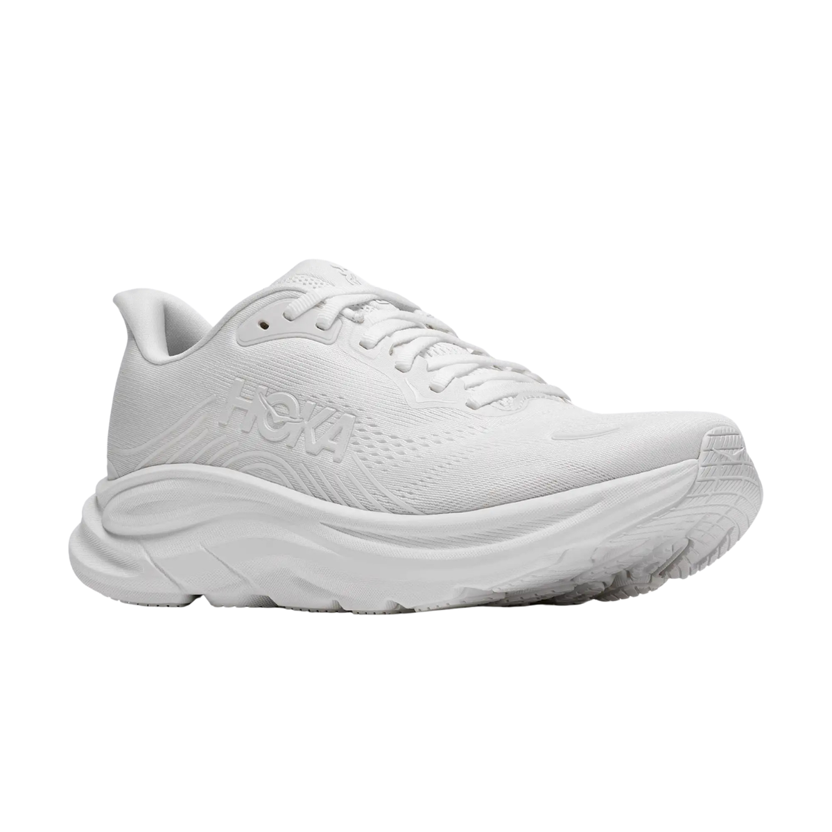 Hoka Clifton 11 Women's Running Shoes, White/White, detail view