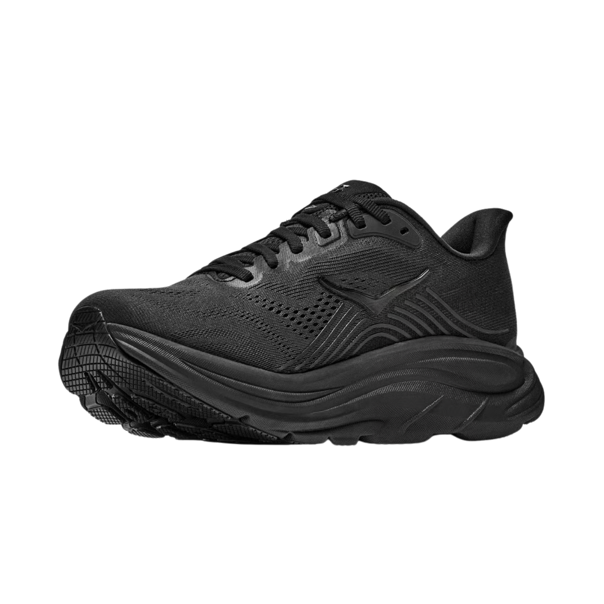 HOKA Clifton 11 Women's Running Shoes, Black/Black, detail view
