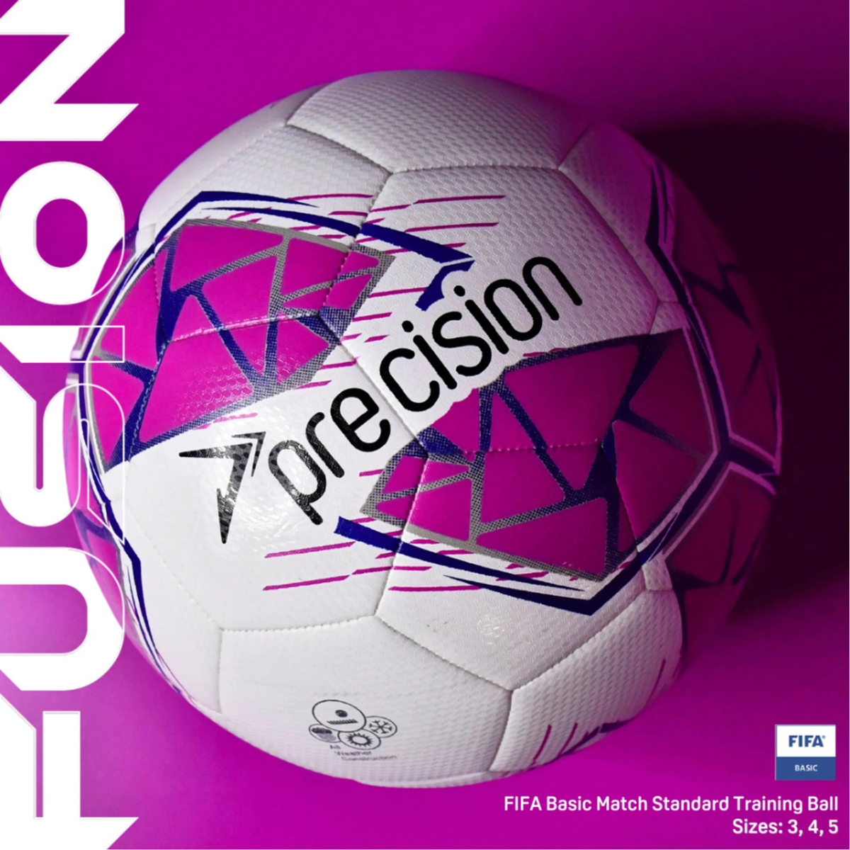 Precision Fusion FIFA Basic Training Football - Sizes 3, 4 & 5 Footballs Precision