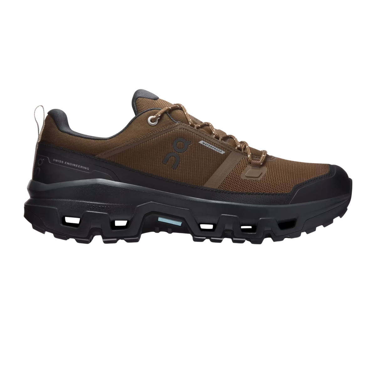 On Running Cloudrock Low Waterproof Men's Hiking Shoes - Earth/Black Hiking Shoes On Running