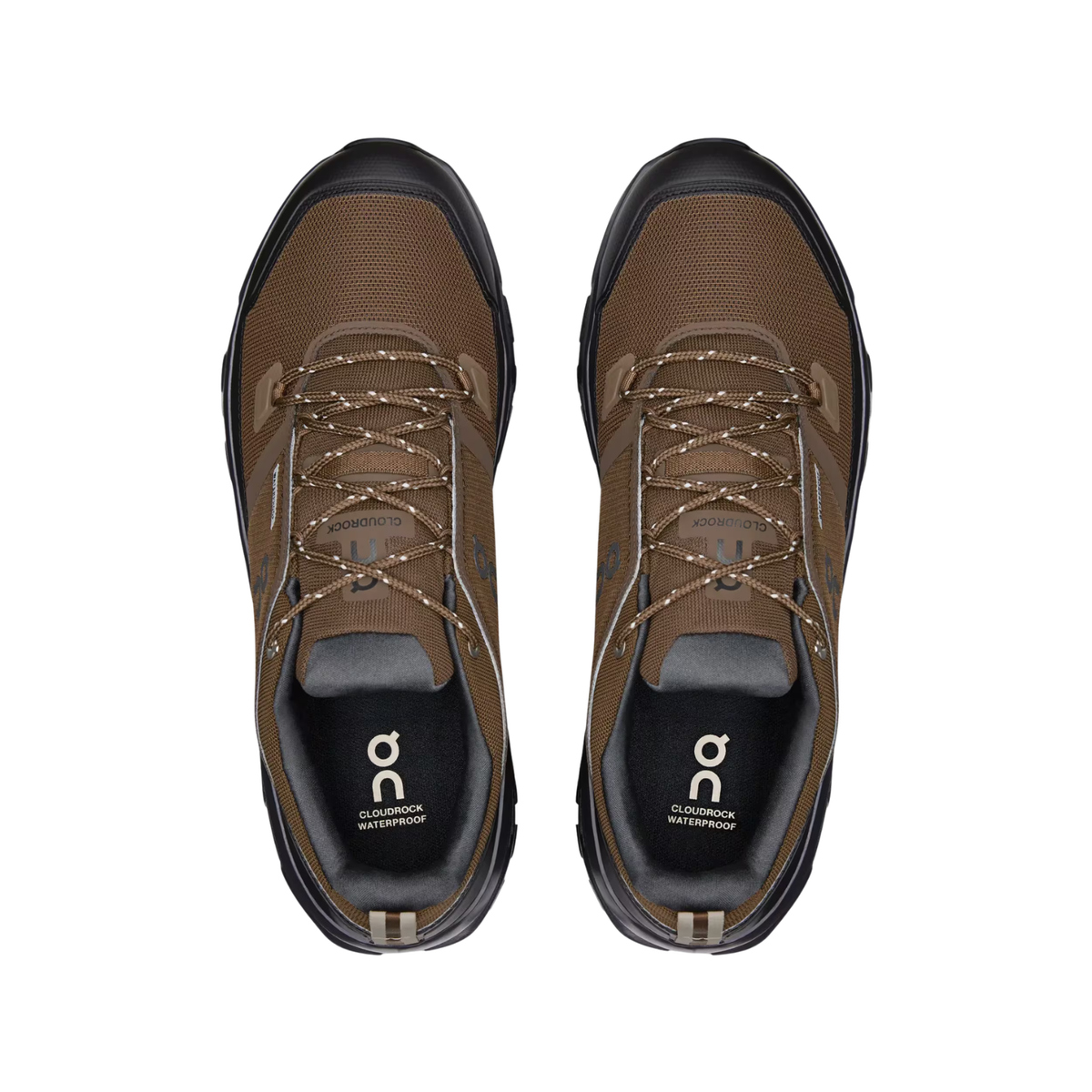 On Running Cloudrock Low Waterproof Men's Hiking Shoes - Earth/Black Hiking Shoes On Running