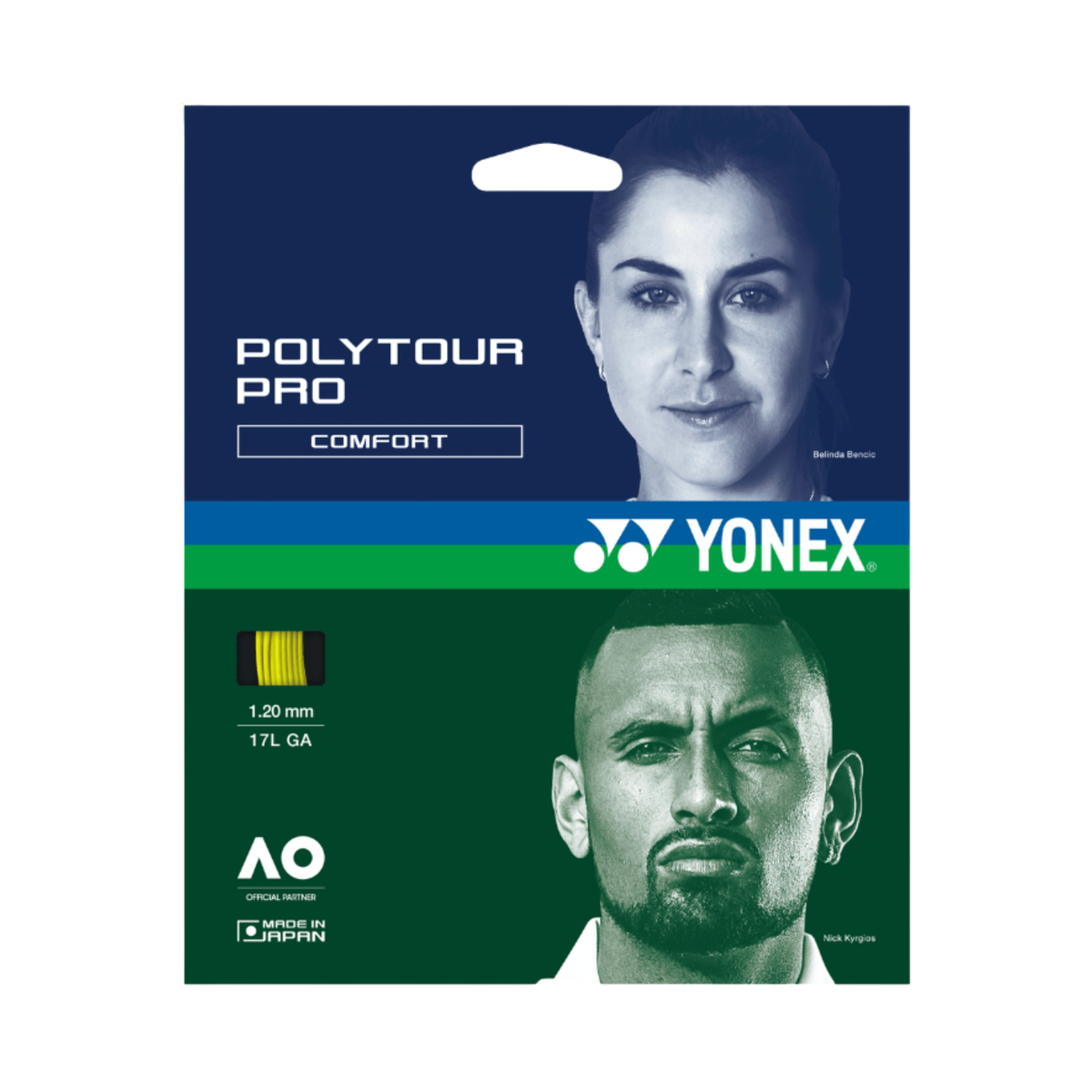 Yonex Polytour Pro Tennis String (Set) - Flash Yellow Flash Yellow 1.20mm 12M Set Tennis String Yonex