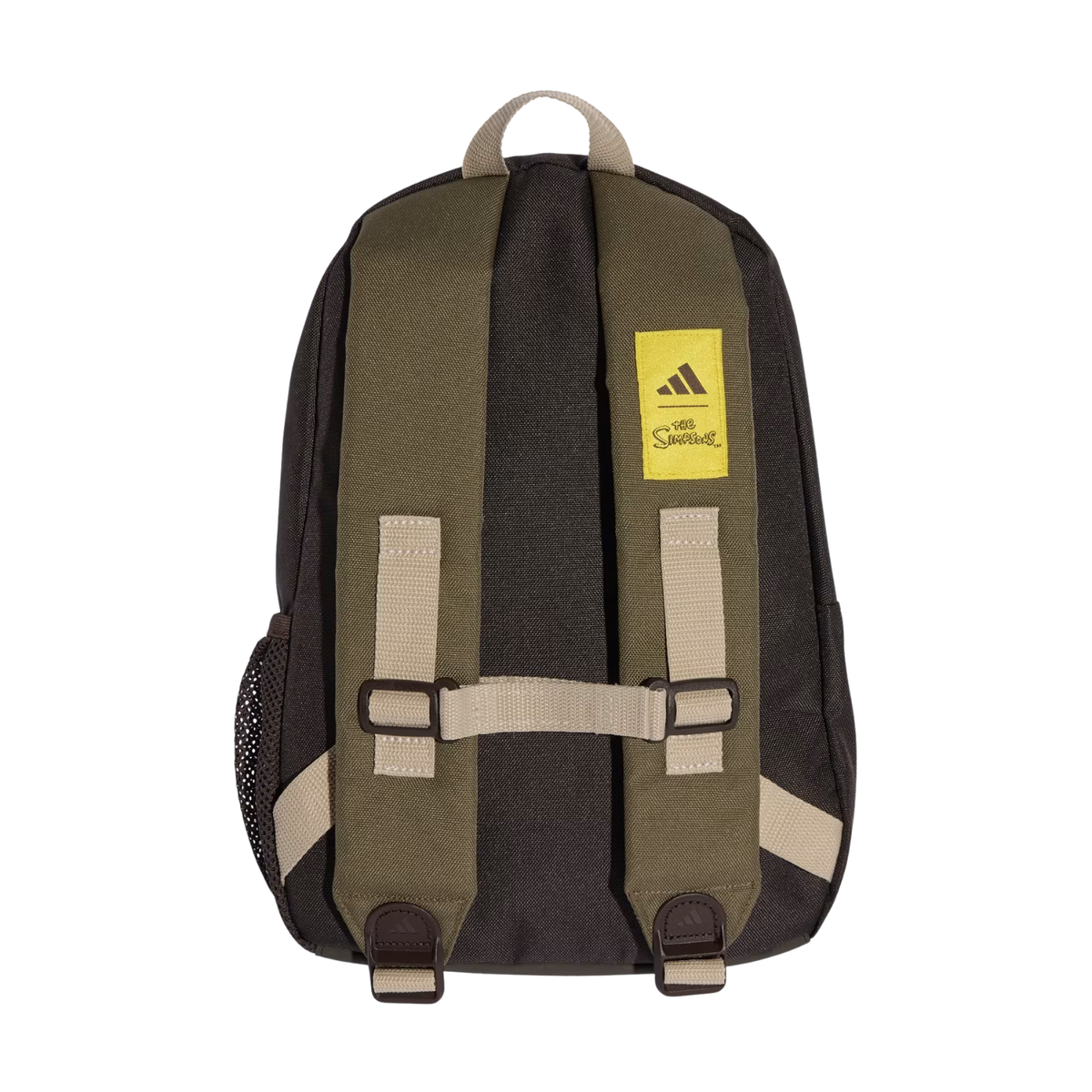 adidas Little Kids The Simpsons Backpack, Brown/Olive/Beige, back view