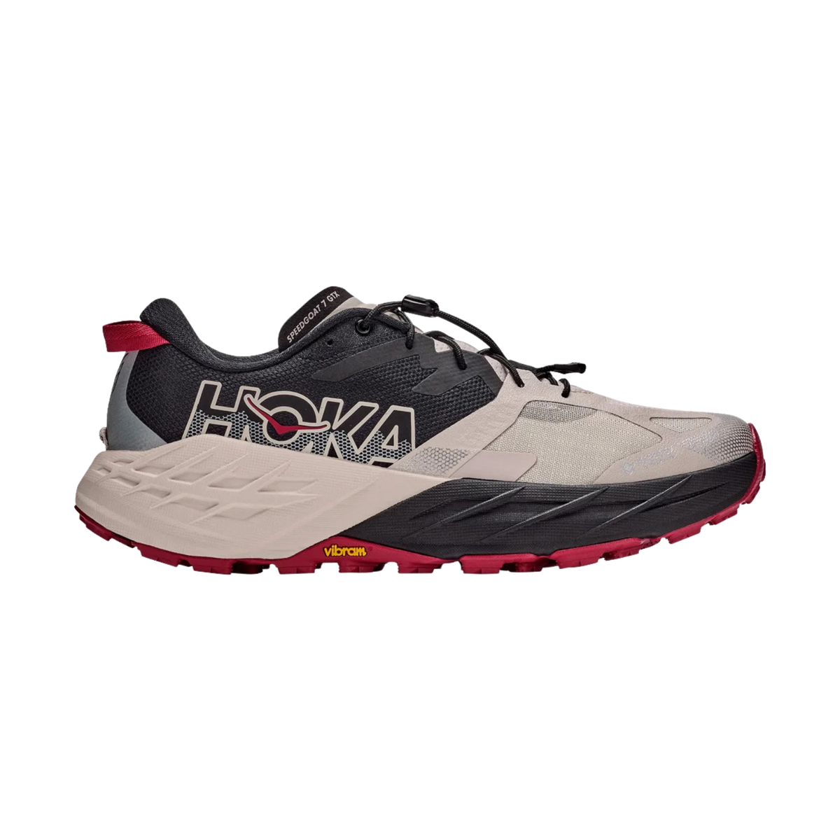 Hoka Speedgoat 7 GTX Trail Running Shoe Men - Black/River Rock Grey Black River Rock Grey Trail Running Shoes Hoka