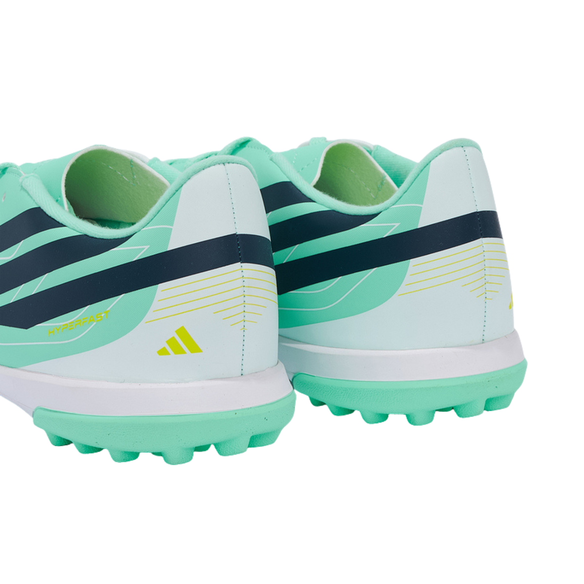 Adidas F50 Hyperfast Club Turf Football Shoes Junior - Mint/Navy/Lemon (KK1367) Football Boots Adidas